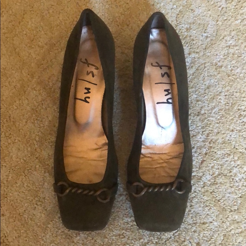 FS/NY Hunter green suede wedge